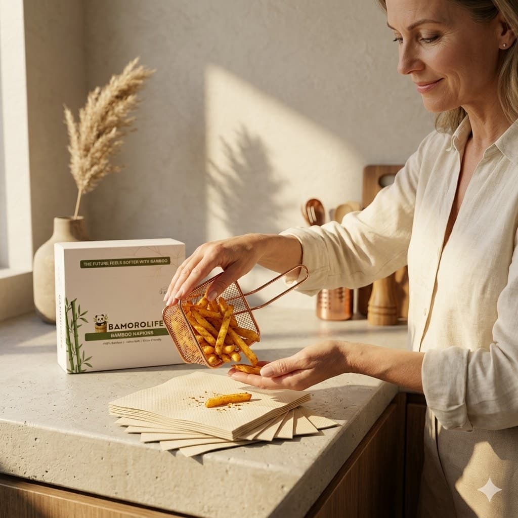 Bamboo Napkins with Fries